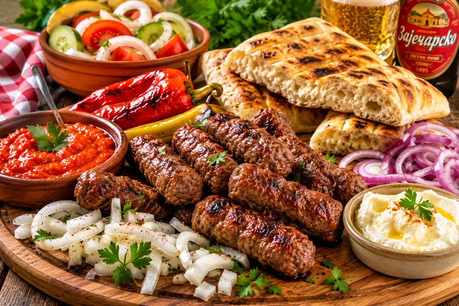 Recept: Servische ćevapi met verse lepinja en ajvar