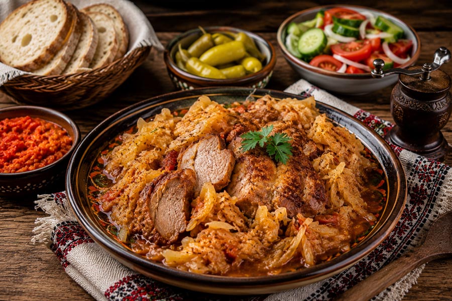 Recept: Servische podvarak met zuurkool en geroosterd vlees