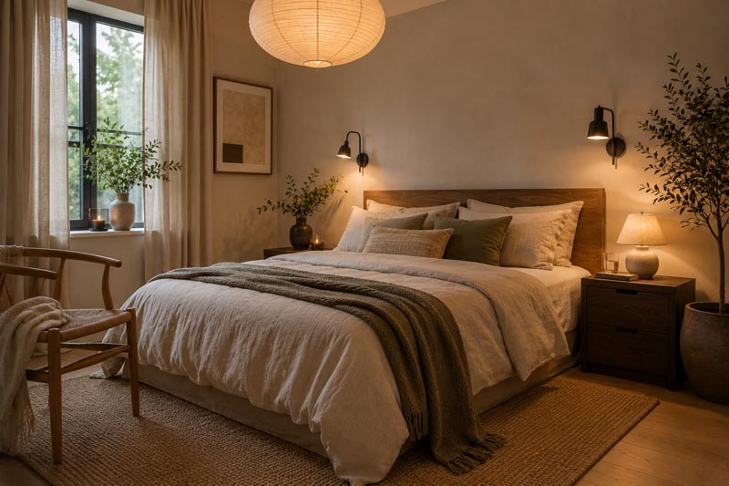 Een rustige slaapkamer creëren met natuurlijke materialen