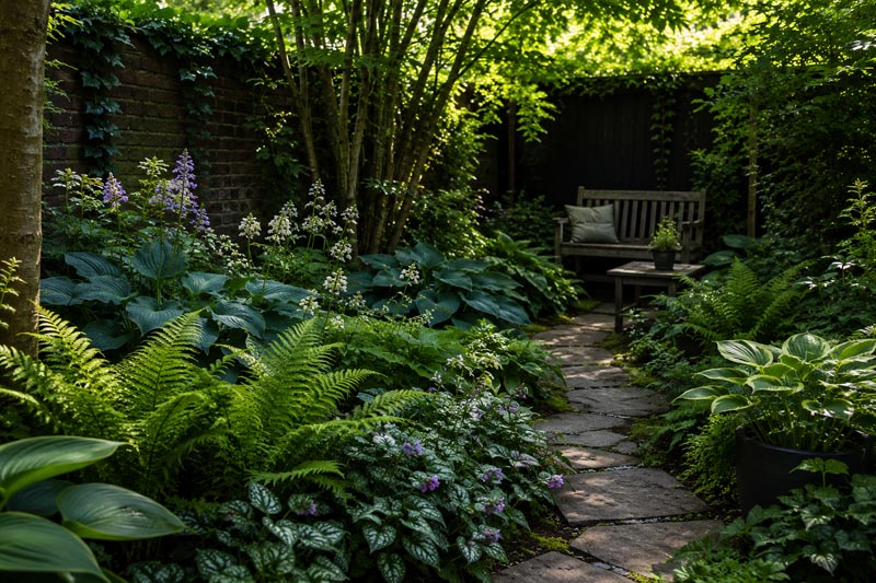Zo maak je een schaduwrijke tuin aantrekkelijk met sterke planten