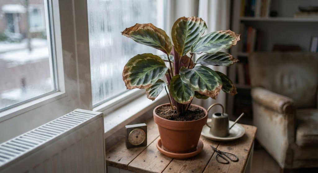 Waarom kamerplanten in de winter ineens bruine bladpunten krijgen