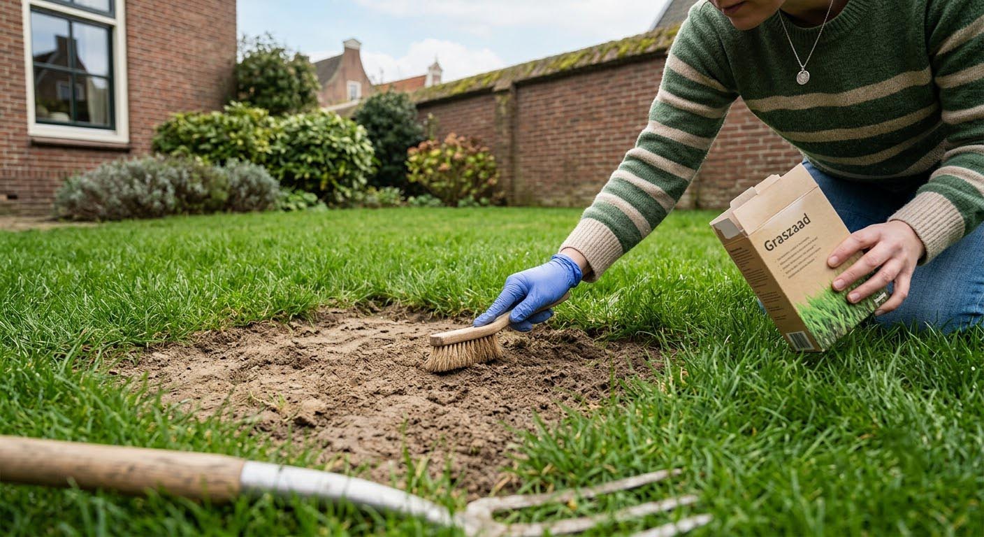 Kale plekken in het gazon herstellen zonder meteen alles opnieuw in te zaaien