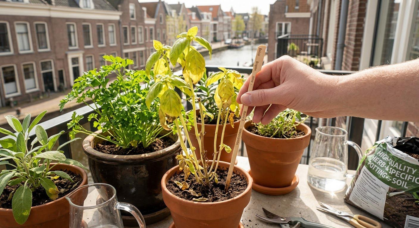 Waarom kruiden in potten op het balkon halverwege de zomer achteruitgaan