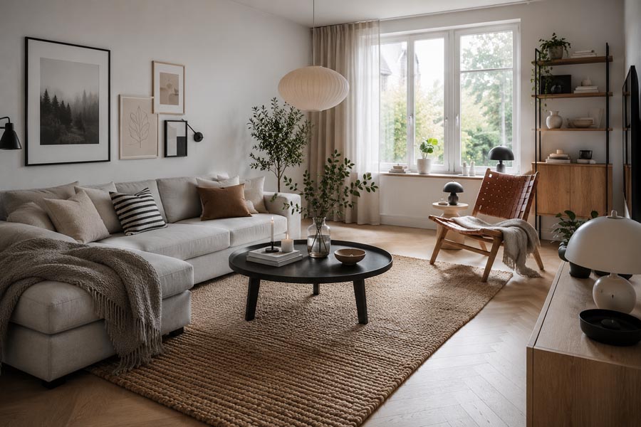 Scandinavische woonkamer inrichten: rust, licht en natuurlijke materialen