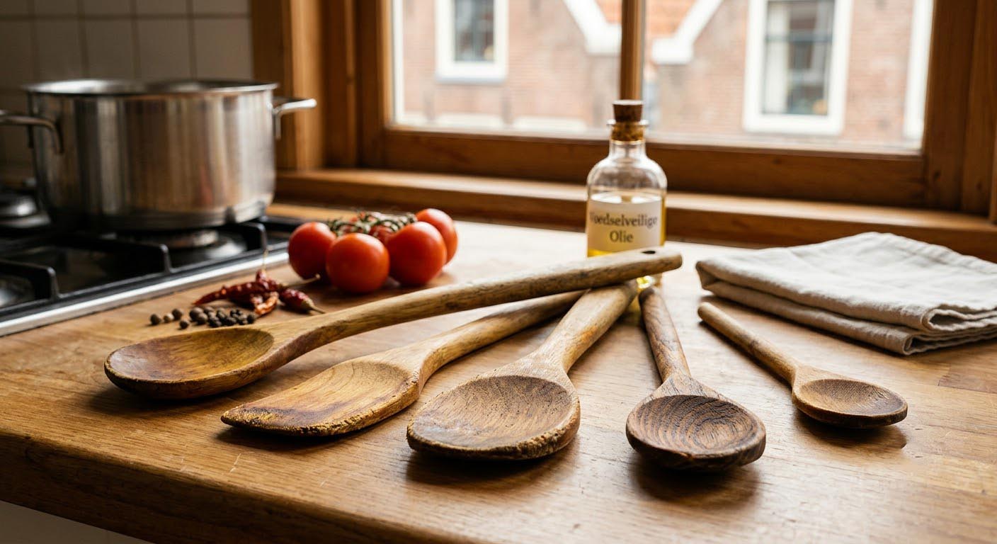 Waarom houten lepels en spatels verkleuren en hoe je ze goed onderhoudt