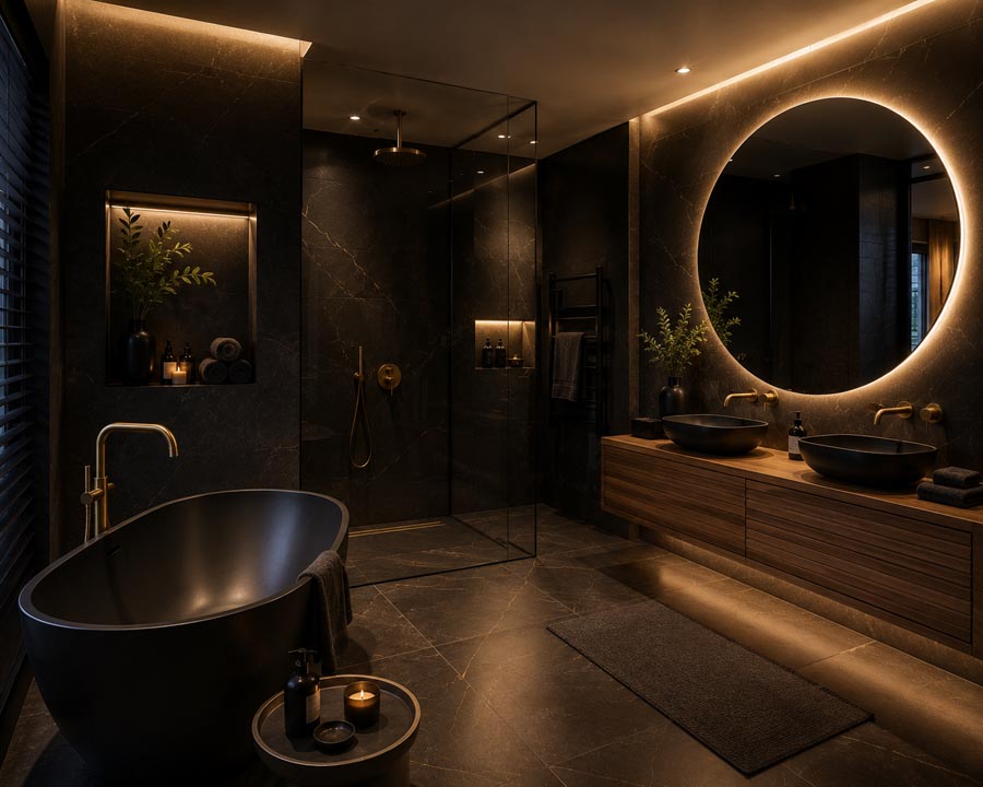 Zwarte badkamer: stijlvol, luxe en verrassend tijdloos