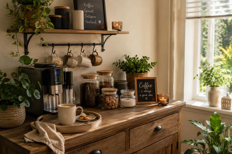 Een koffiehoek in huis: zo creëer je jouw eigen gezellige koffiemoment